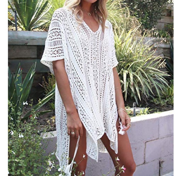 Beautiful women beach cover up crochet dress - Picture 5 of 7